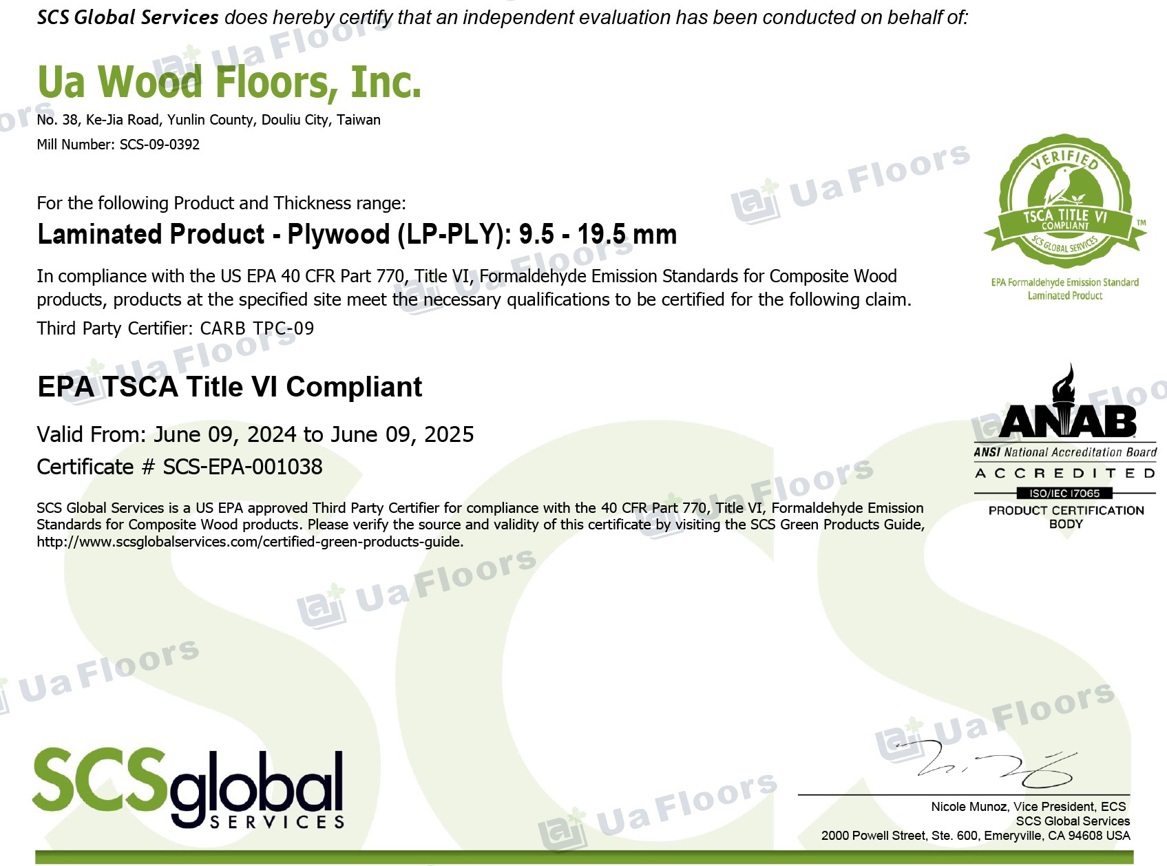 Ua Floors - EPA